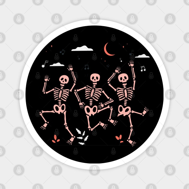 Skeleton Dancing Halloween Magnet by UniqueBoutiqueTheArt